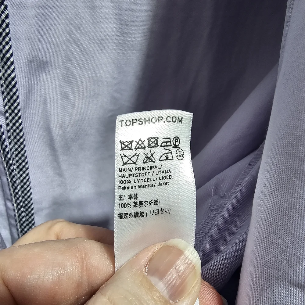 Topshop Women's Long Sleeve Waist Tie Jacket Light Purple 100% Lyocell Size US 4 - Picture 11 of 12